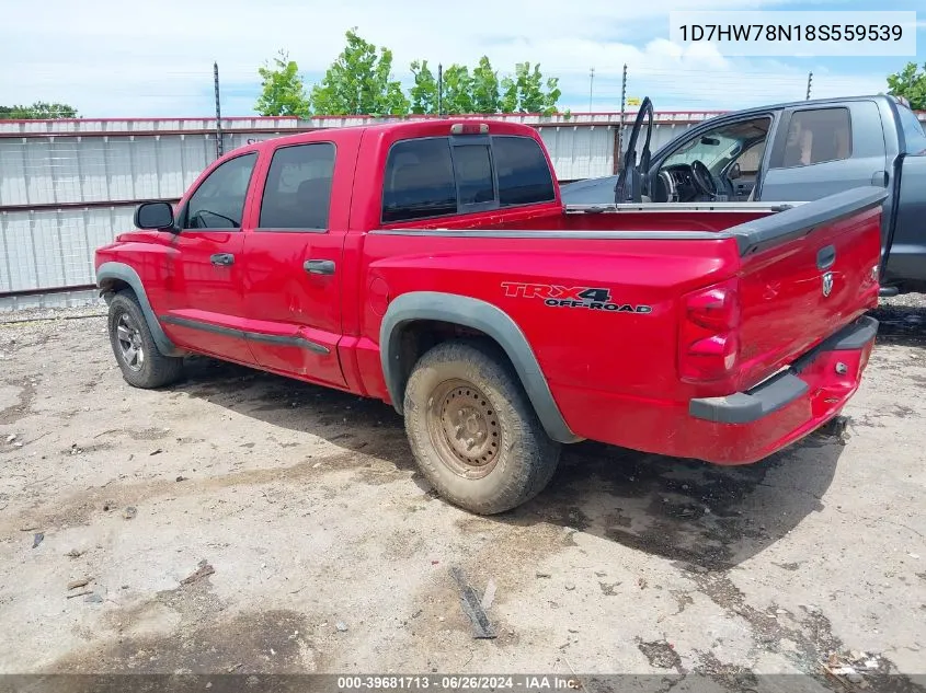 2008 Dodge Dakota Trx VIN: 1D7HW78N18S559539 Lot: 39681713