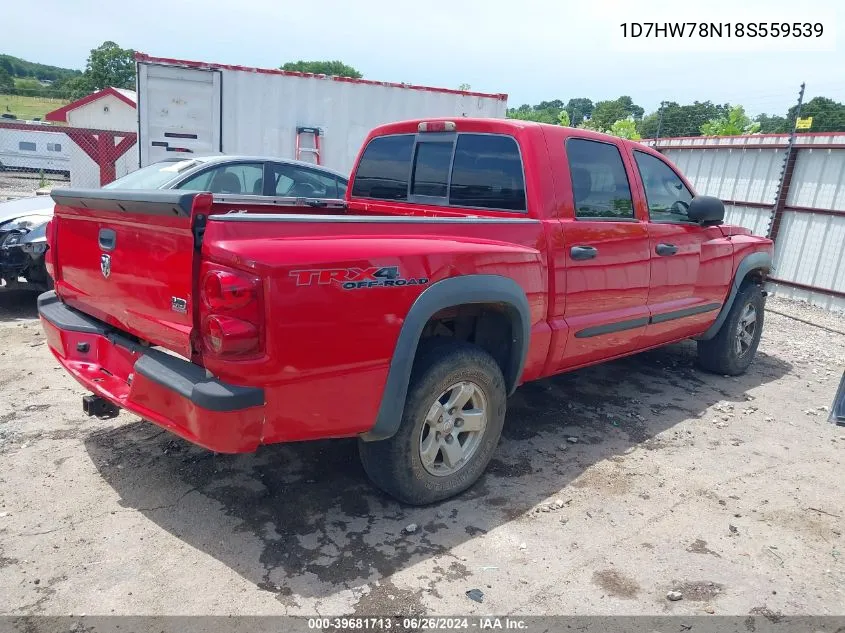 2008 Dodge Dakota Trx VIN: 1D7HW78N18S559539 Lot: 39681713