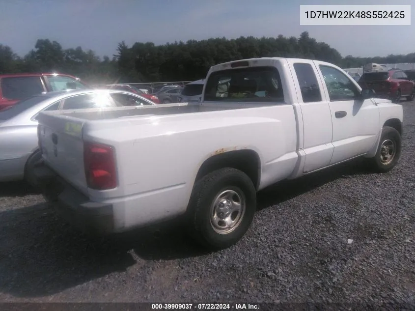 2008 Dodge Dakota St VIN: 1D7HW22K48S552425 Lot: 39909037