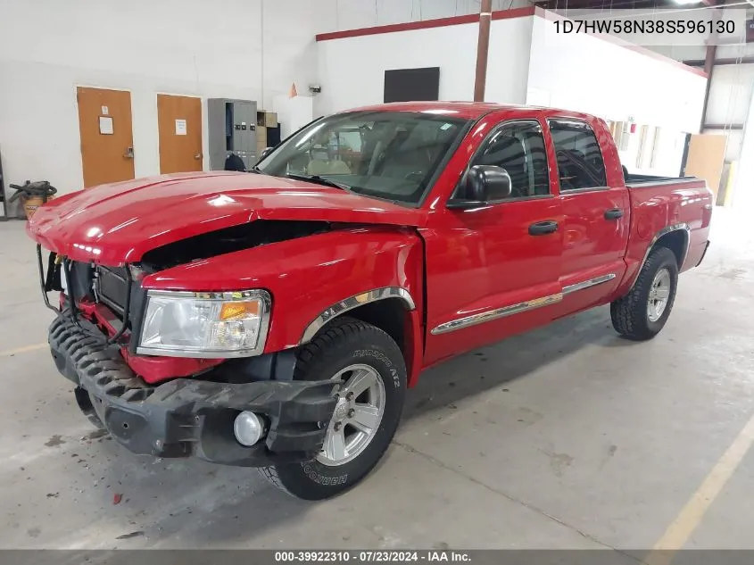 2008 Dodge Dakota Laramie VIN: 1D7HW58N38S596130 Lot: 39922310