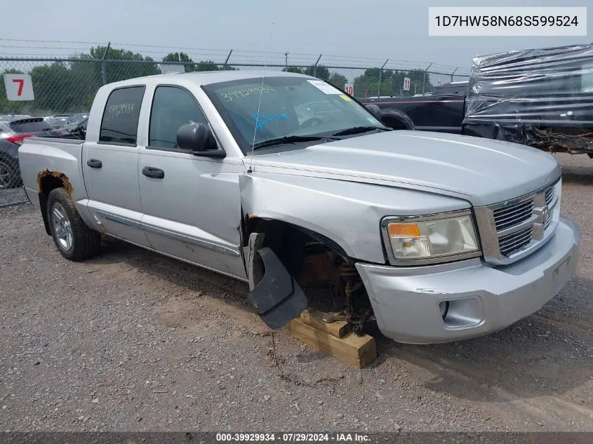 2008 Dodge Dakota Laramie VIN: 1D7HW58N68S599524 Lot: 39929934