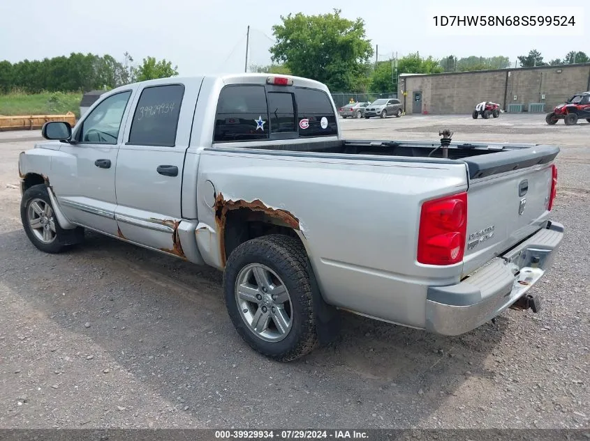 2008 Dodge Dakota Laramie VIN: 1D7HW58N68S599524 Lot: 39929934