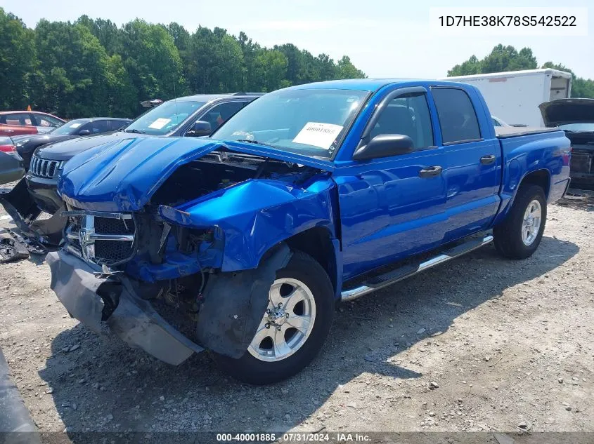 1D7HE38K78S542522 2008 Dodge Dakota Sxt/Bighorn/Lonestar