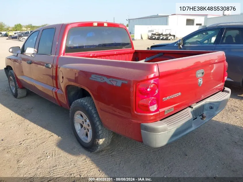 2008 Dodge Dakota Sxt/Bighorn/Lonestar VIN: 1D7HE38K48S530876 Lot: 40025201