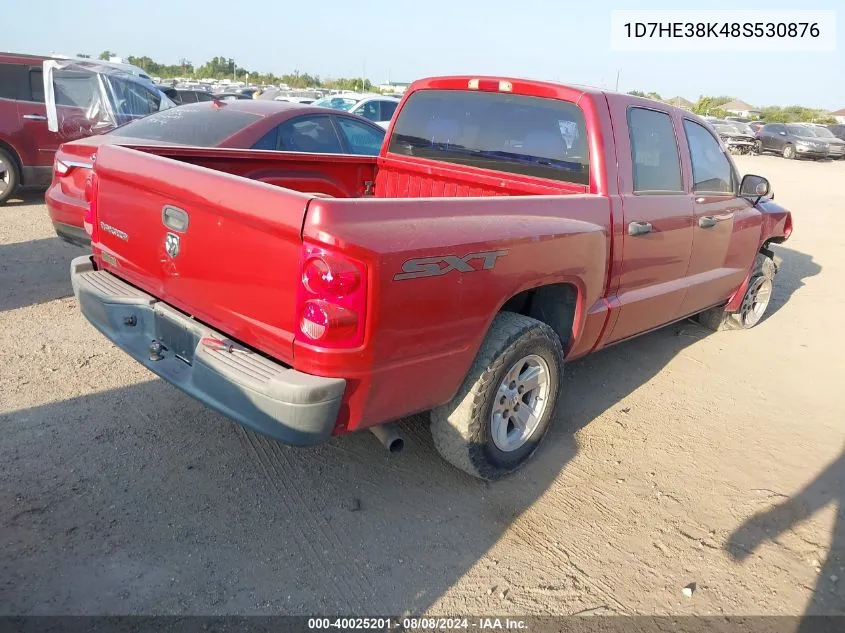 2008 Dodge Dakota Sxt/Bighorn/Lonestar VIN: 1D7HE38K48S530876 Lot: 40025201