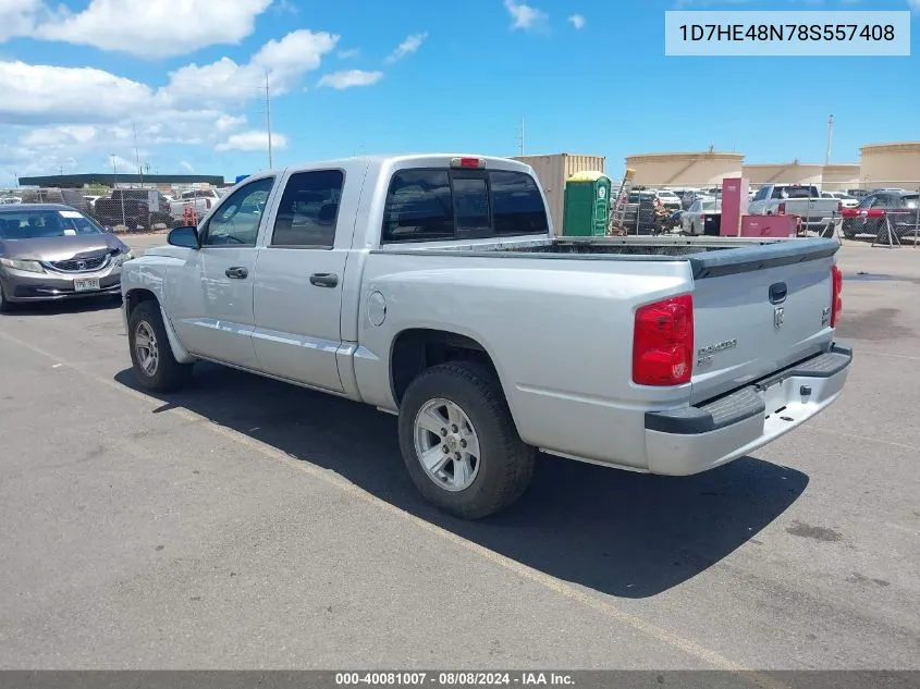 2008 Dodge Dakota Slt VIN: 1D7HE48N78S557408 Lot: 40081007