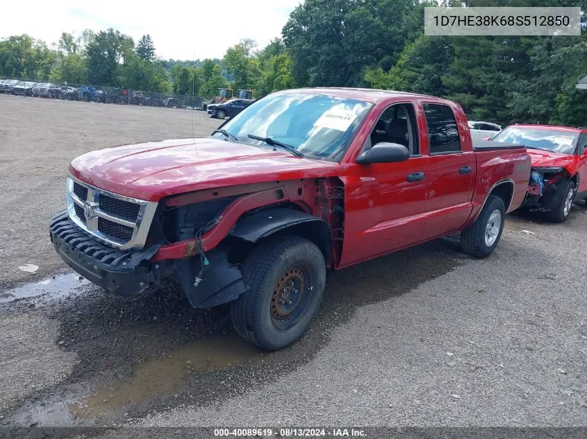 2008 Dodge Dakota Sxt/Bighorn/Lonestar VIN: 1D7HE38K68S512850 Lot: 40089619