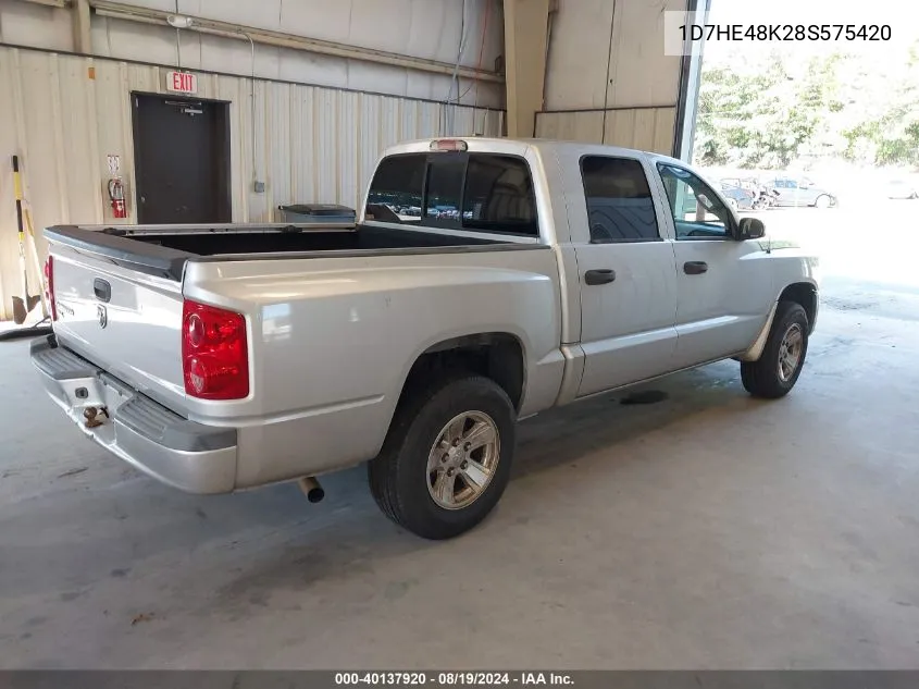 2008 Dodge Dakota Slt VIN: 1D7HE48K28S575420 Lot: 40137920