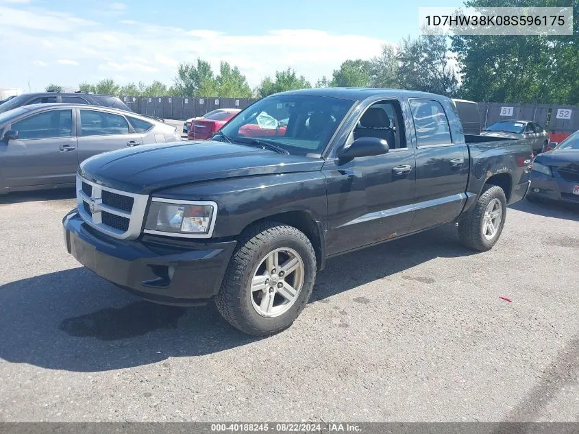 2008 Dodge Dakota Sxt/Bighorn/Lonestar VIN: 1D7HW38K08S596175 Lot: 40188245