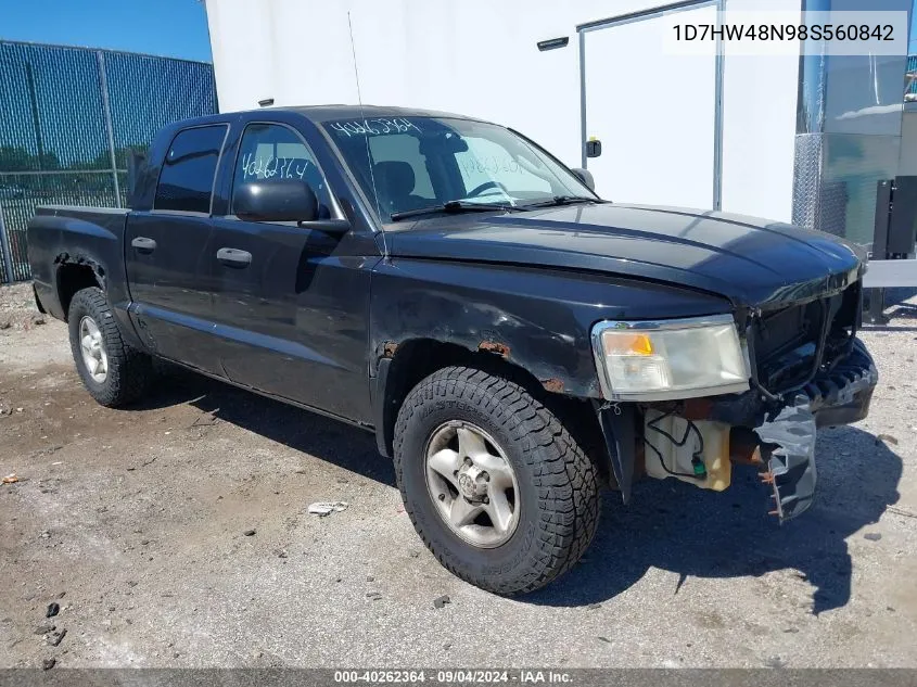 2008 Dodge Dakota Slt VIN: 1D7HW48N98S560842 Lot: 40262364