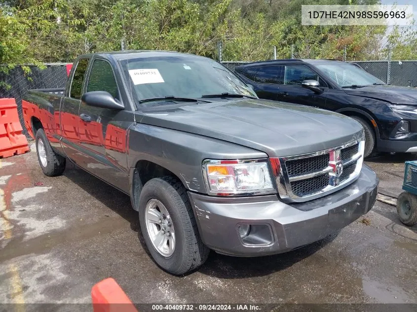 2008 Dodge Dakota Slt VIN: 1D7HE42N98S596963 Lot: 40409732