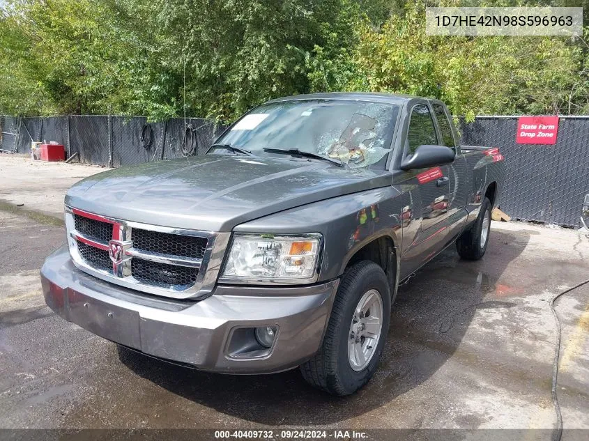 2008 Dodge Dakota Slt VIN: 1D7HE42N98S596963 Lot: 40409732