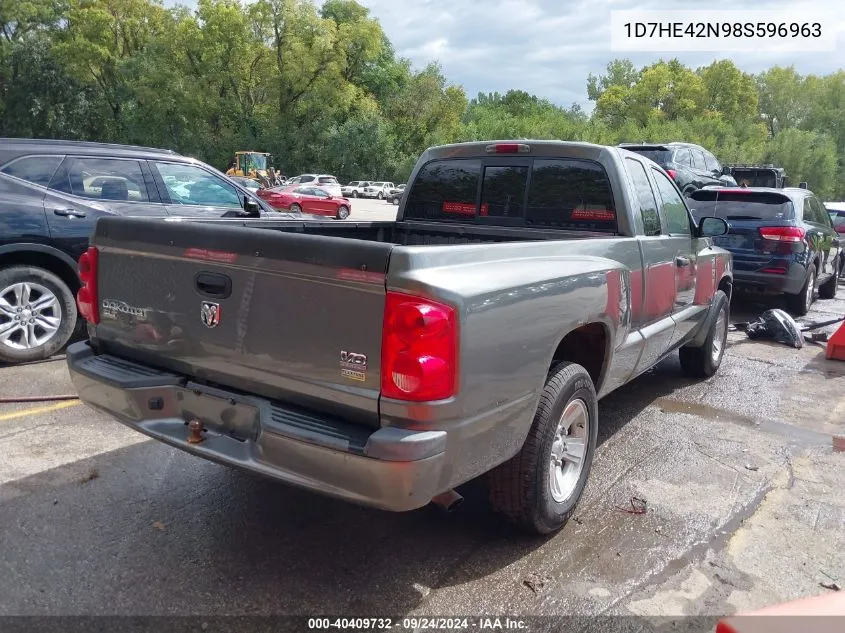 2008 Dodge Dakota Slt VIN: 1D7HE42N98S596963 Lot: 40409732