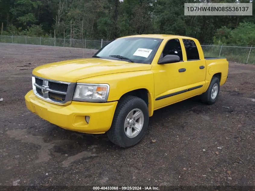 2008 Dodge Dakota Slt VIN: 1D7HW48N08S536137 Lot: 40433068