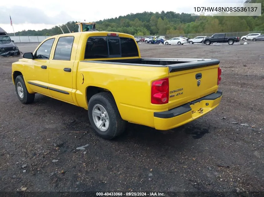 2008 Dodge Dakota Slt VIN: 1D7HW48N08S536137 Lot: 40433068