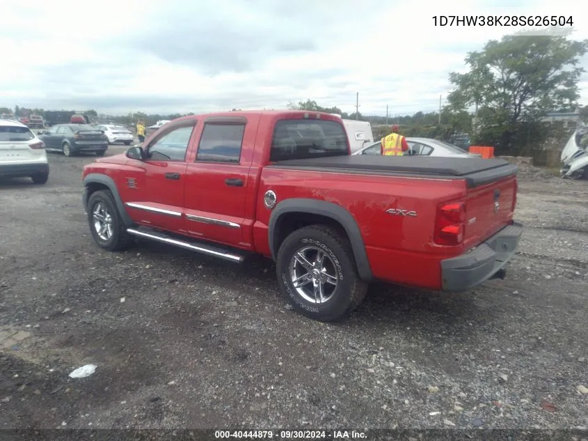 2008 Dodge Dakota Sxt VIN: 1D7HW38K28S626504 Lot: 40444879