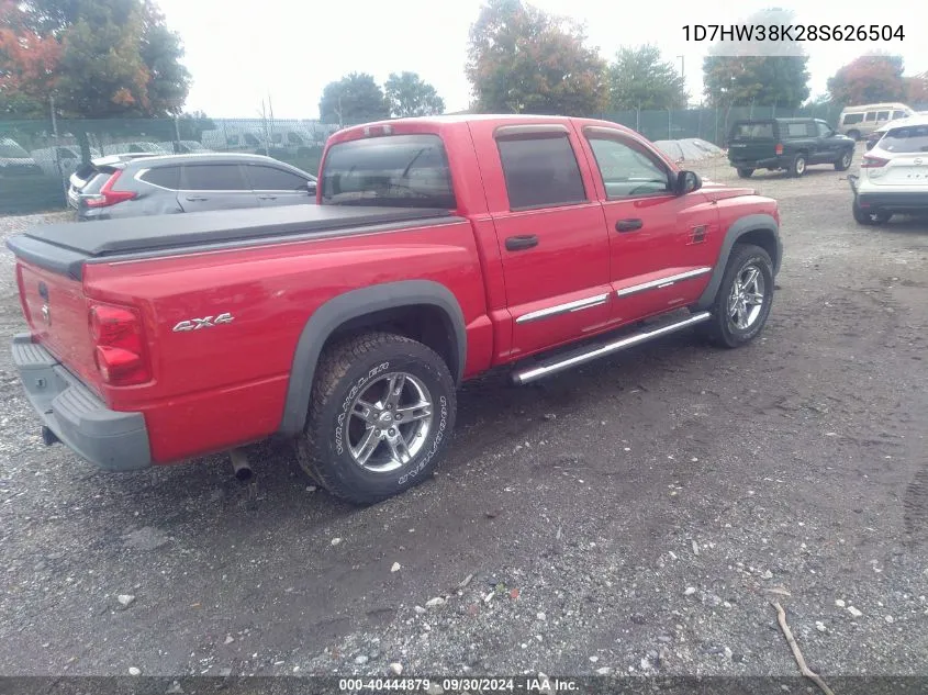 2008 Dodge Dakota Sxt VIN: 1D7HW38K28S626504 Lot: 40444879