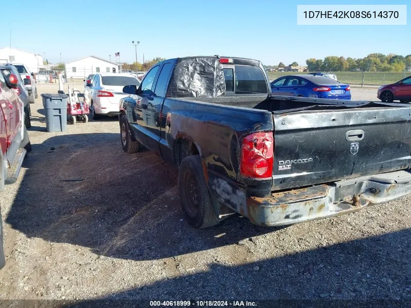 2008 Dodge Dakota Slt VIN: 1D7HE42K08S614370 Lot: 40618999