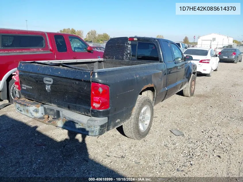 2008 Dodge Dakota Slt VIN: 1D7HE42K08S614370 Lot: 40618999