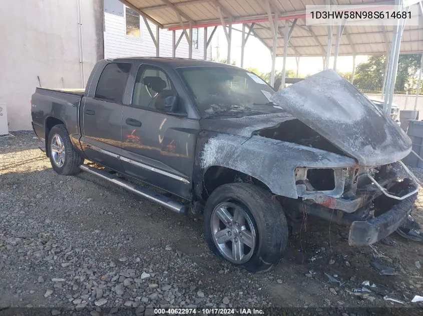 2008 Dodge Dakota Quad Laramie VIN: 1D3HW58N98S614681 Lot: 40622974