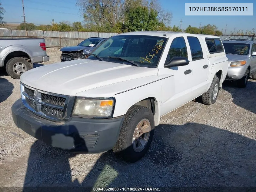 2008 Dodge Dakota Sxt/Bighorn/Lonestar VIN: 1D7HE38K58S570111 Lot: 40628850