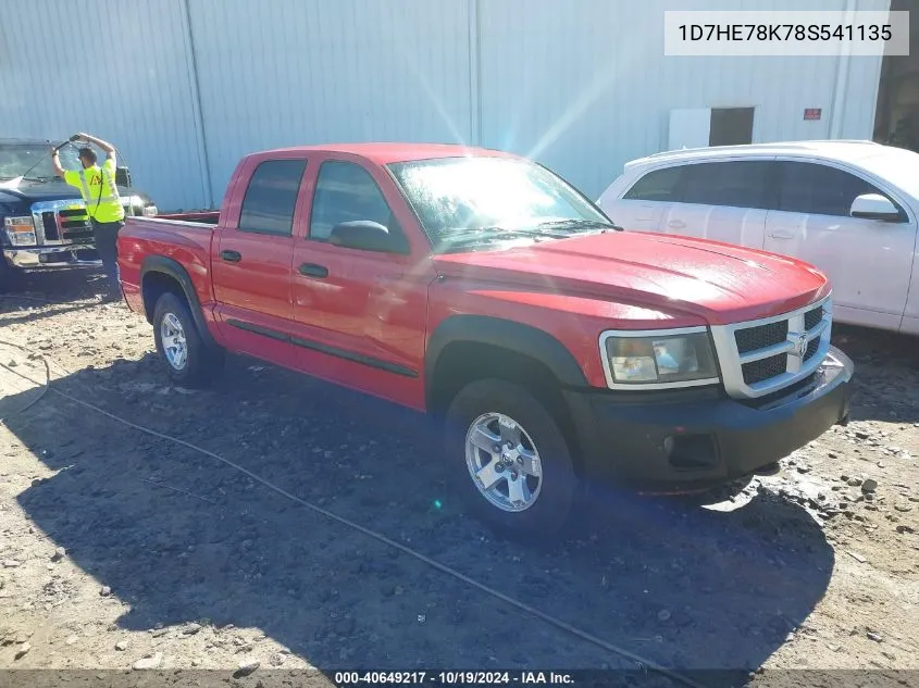 2008 Dodge Dakota Trx VIN: 1D7HE78K78S541135 Lot: 40649217