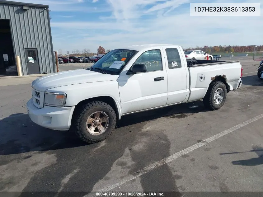 2008 Dodge Dakota Sxt VIN: 1D7HE32K38S613353 Lot: 40709299