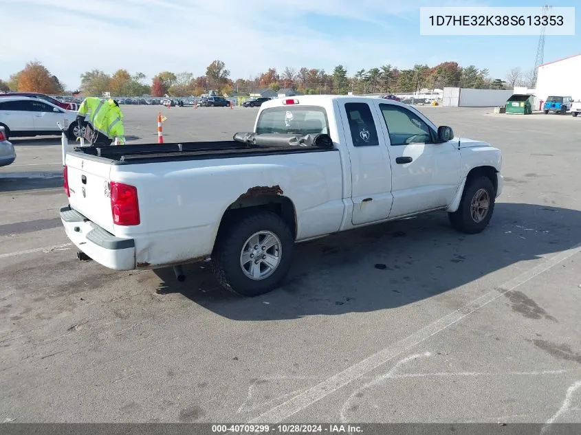 2008 Dodge Dakota Sxt VIN: 1D7HE32K38S613353 Lot: 40709299