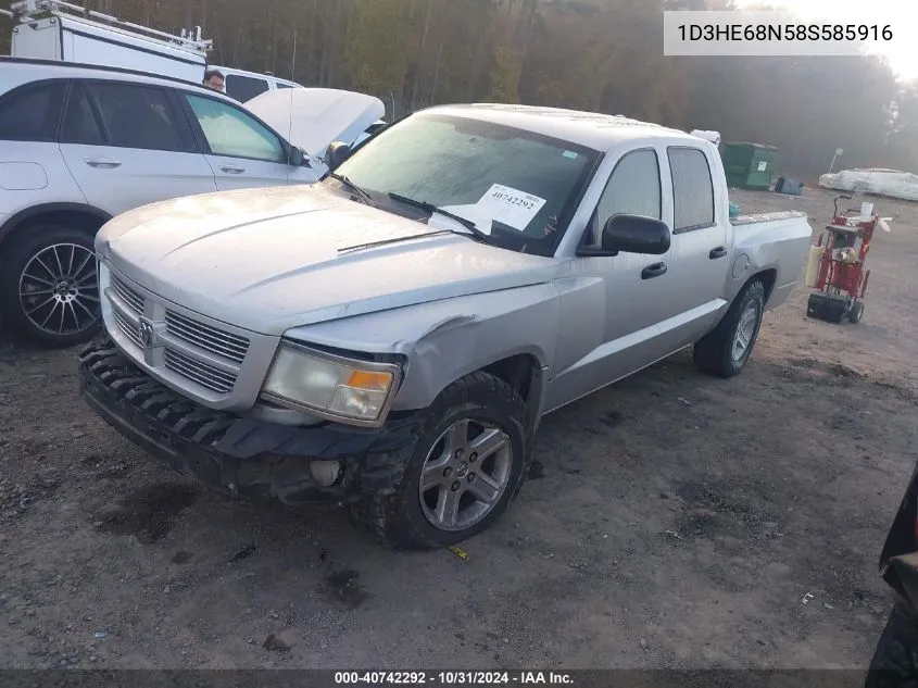 2008 Dodge Dakota Sport VIN: 1D3HE68N58S585916 Lot: 40742292