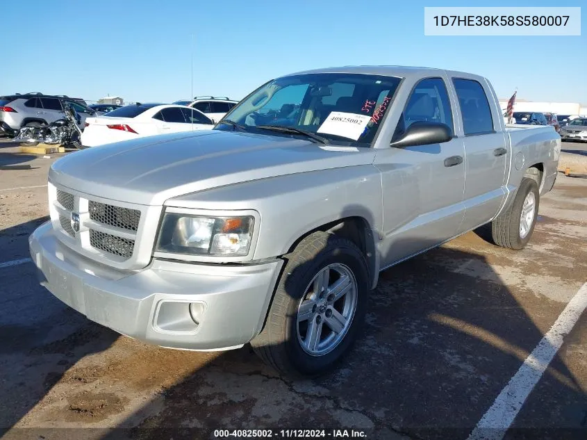 2008 Dodge Dakota Bighorn/Lonestar VIN: 1D7HE38K58S580007 Lot: 40825002