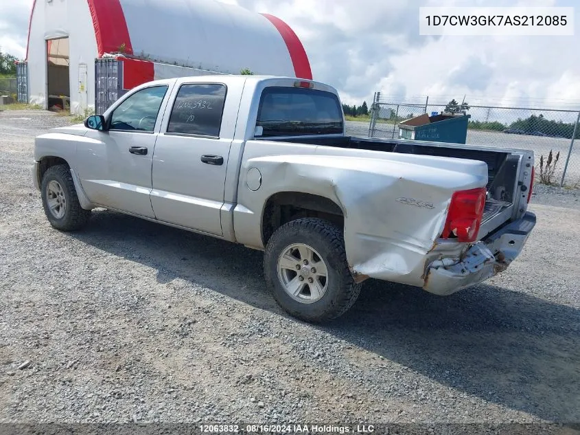 2010 Dodge Dakota Sxt VIN: 1D7CW3GK7AS212085 Lot: 12063832