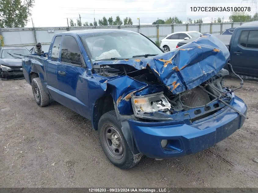 2010 Dodge Dakota St VIN: 1D7CE2BK3AS100078 Lot: 12105203