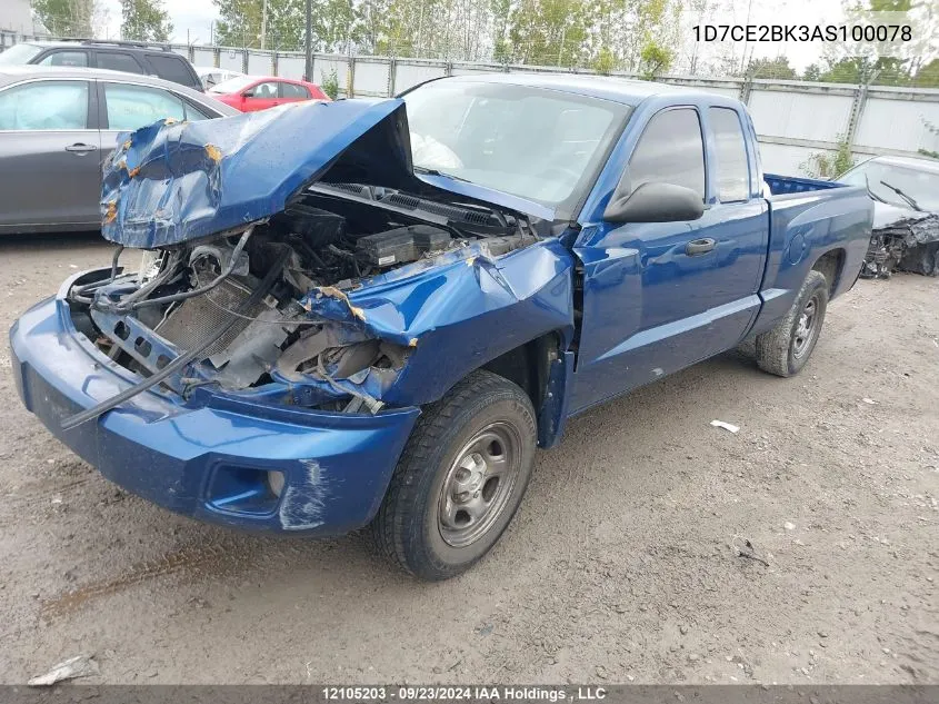 2010 Dodge Dakota St VIN: 1D7CE2BK3AS100078 Lot: 12105203