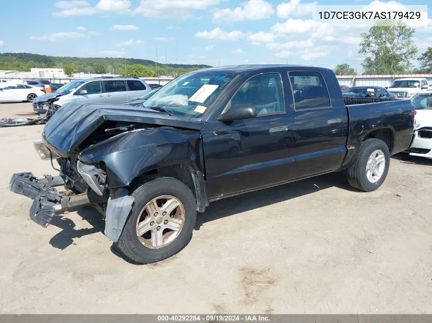 2010 Dodge Dakota Bighorn/Lonestar VIN: 1D7CE3GK7AS179429 Lot: 40292284