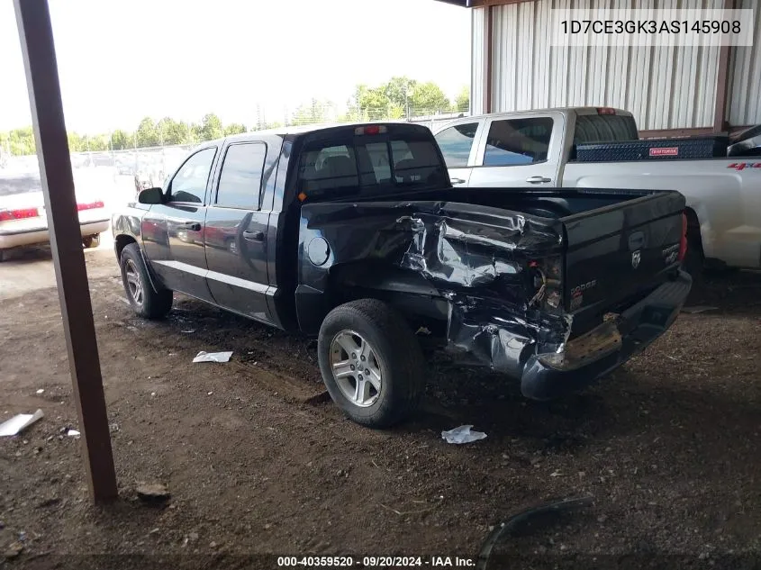 2010 Dodge Dakota Bighorn/Lonestar VIN: 1D7CE3GK3AS145908 Lot: 40359520