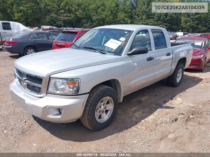 2010 Dodge Dakota St VIN: 1D7CE2GK2AS104339 Lot: 40398718