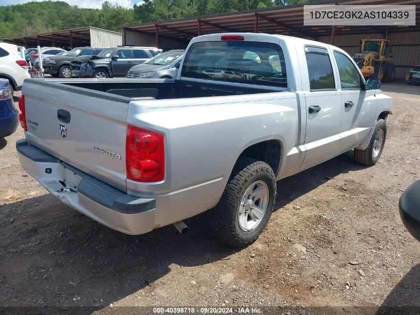 2010 Dodge Dakota St VIN: 1D7CE2GK2AS104339 Lot: 40398718