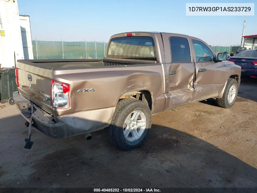 2010 Dodge Dakota Bighorn/Lonestar VIN: 1D7RW3GP1AS233729 Lot: 40485202