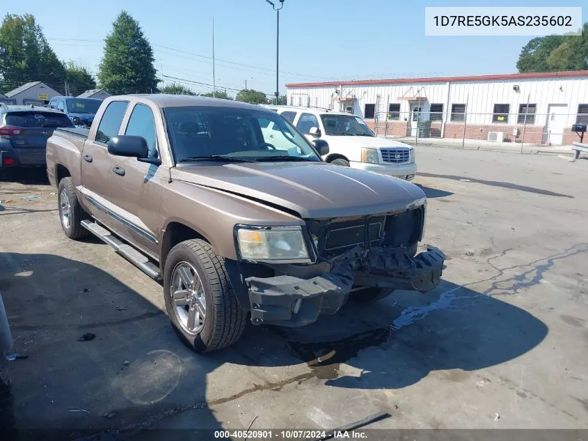 1D7RE5GK5AS235602 2010 Dodge Dakota Laramie