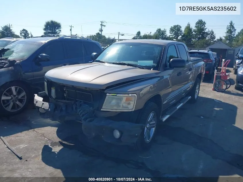 2010 Dodge Dakota Laramie VIN: 1D7RE5GK5AS235602 Lot: 40520901