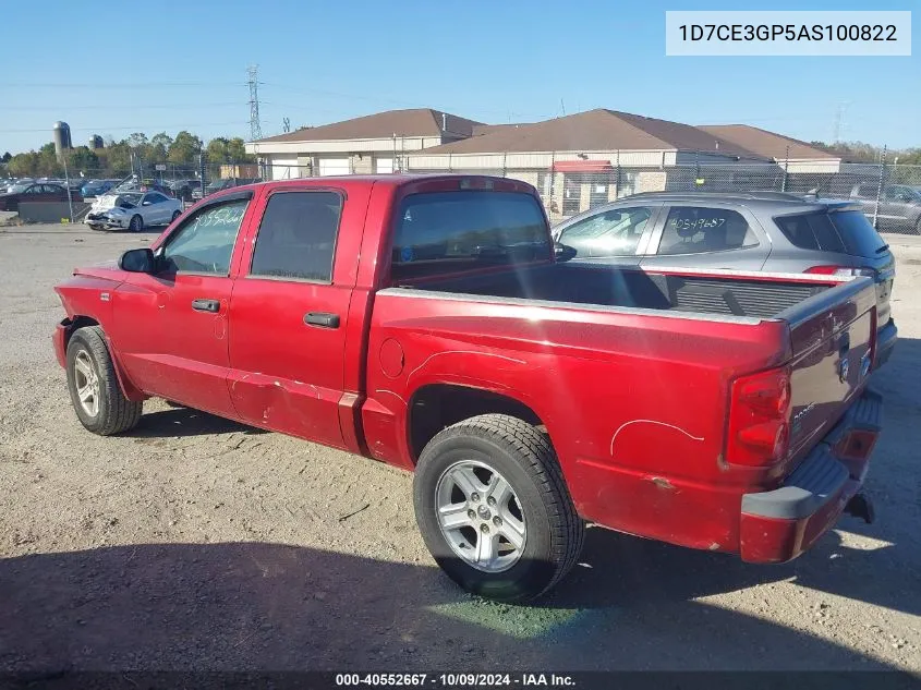 2010 Dodge Dakota Bighorn/Lonestar VIN: 1D7CE3GP5AS100822 Lot: 40552667