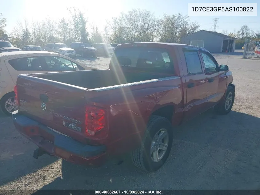 2010 Dodge Dakota Bighorn/Lonestar VIN: 1D7CE3GP5AS100822 Lot: 40552667