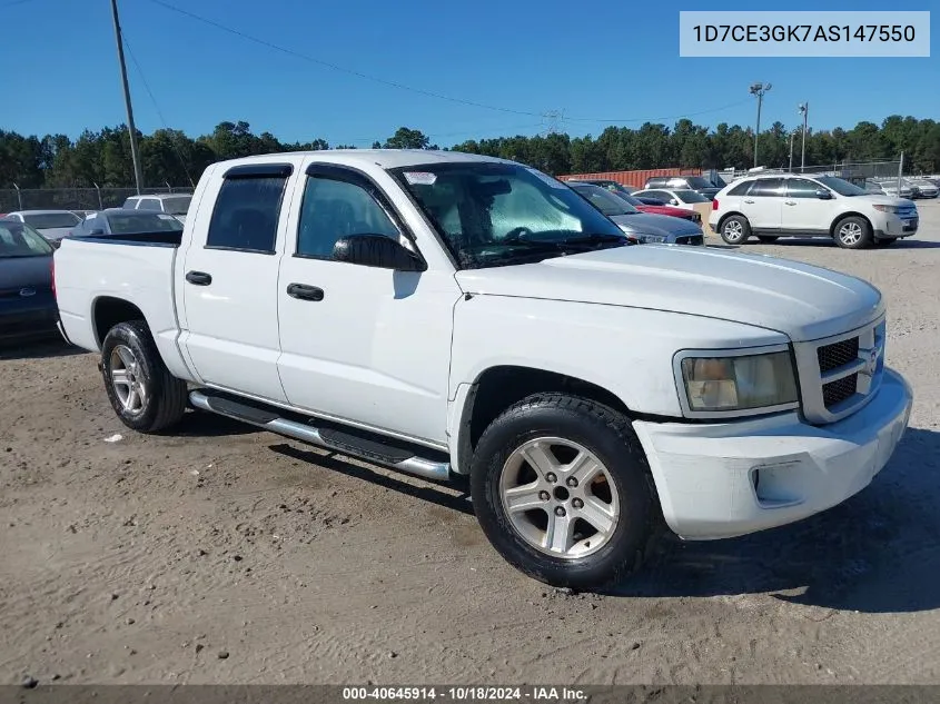 2010 Dodge Dakota Bighorn/Lonestar VIN: 1D7CE3GK7AS147550 Lot: 40645914