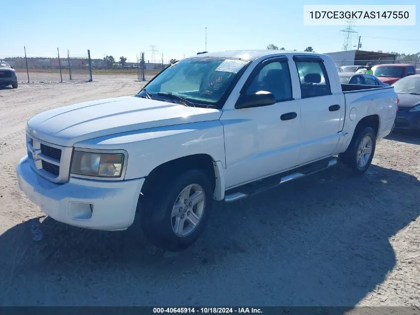 2010 Dodge Dakota Bighorn/Lonestar VIN: 1D7CE3GK7AS147550 Lot: 40645914