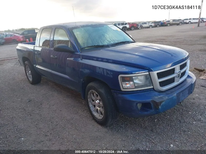 2010 Dodge Dakota Bighorn/Lonestar VIN: 1D7CE3GK4AS184118 Lot: 40647512