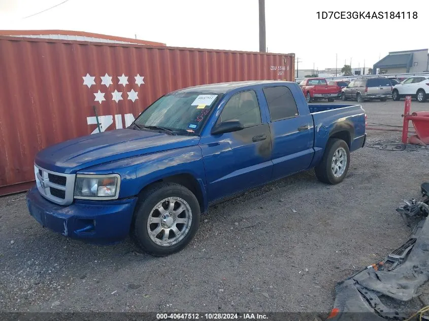 2010 Dodge Dakota Bighorn/Lonestar VIN: 1D7CE3GK4AS184118 Lot: 40647512