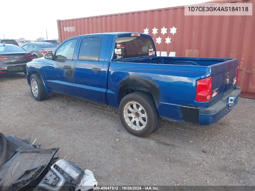 2010 Dodge Dakota Bighorn/Lonestar VIN: 1D7CE3GK4AS184118 Lot: 40647512