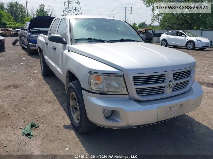 2011 Dodge Dakota Slt VIN: 1D7RW3GKXBS695924 Lot: 12071812