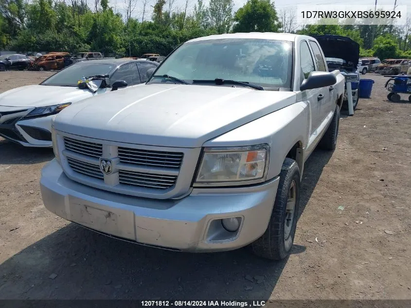 2011 Dodge Dakota Slt VIN: 1D7RW3GKXBS695924 Lot: 12071812