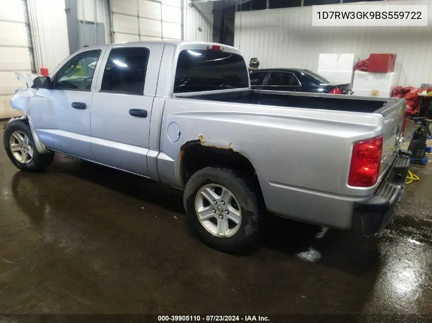 2011 Ram Dakota Bighorn/Lonestar VIN: 1D7RW3GK9BS559722 Lot: 39905110